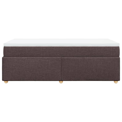 Giroletto a Molle con Materasso Marrone Scuro 100x200cm Tessuto