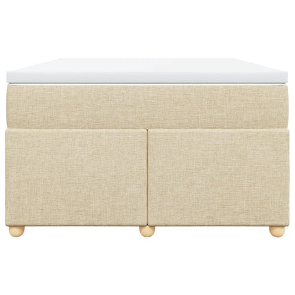Giroletto a Molle con Materasso Crema 120x190 cm in Tessuto