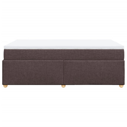 Giroletto a Molle con Materasso Marrone Scuro 120x200cm Tessuto