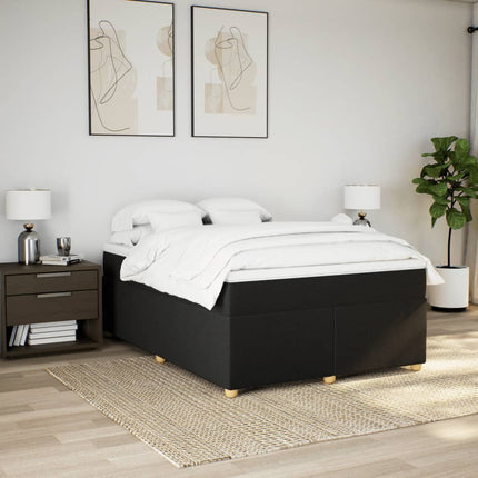 Giroletto a Molle con Materasso Nero 140x190 cm in Tessuto