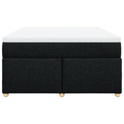 Giroletto a Molle con Materasso Nero 140x200 cm in Tessuto