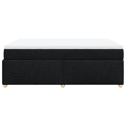 Giroletto a Molle con Materasso Nero 160x200 cm in Tessuto