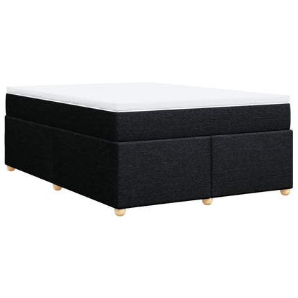 Giroletto a Molle con Materasso Nero 160x200 cm in Tessuto