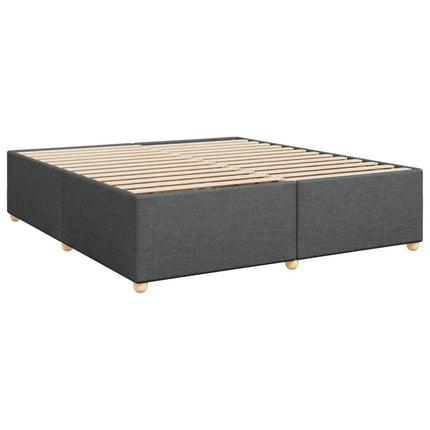 Giroletto a Molle con Materasso Grigio Scuro 200x200 cm Tessuto