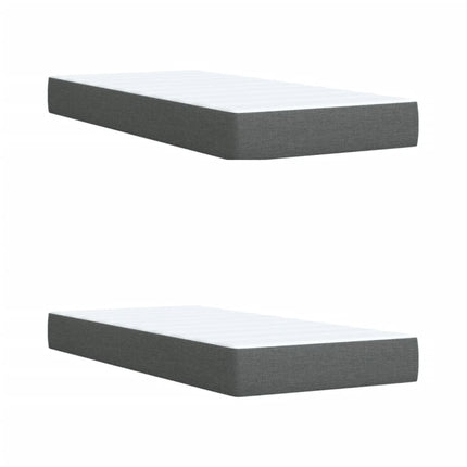 Giroletto a Molle con Materasso Grigio Scuro 200x200 cm Tessuto