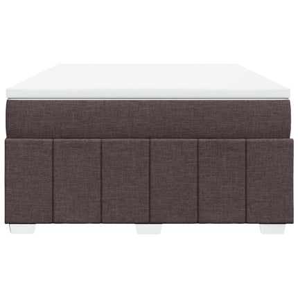 Giroletto a Molle con Materasso Marrone Scuro 160x200cm Tessuto