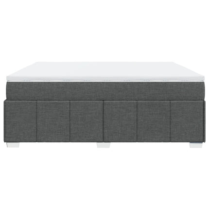 Giroletto a Molle con Materasso Grigio Scuro 200x200 cm Tessuto