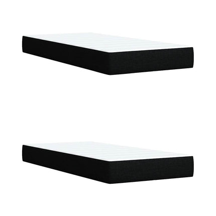 Giroletto a Molle con Materasso Nero 200x200 cm in Tessuto
