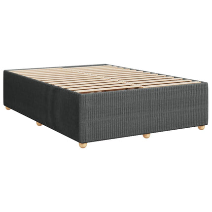 Giroletto a Molle con Materasso Grigio Scuro 140x190 cm Tessuto