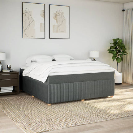 Giroletto a Molle con Materasso Grigio Scuro 180x200 cm Tessuto