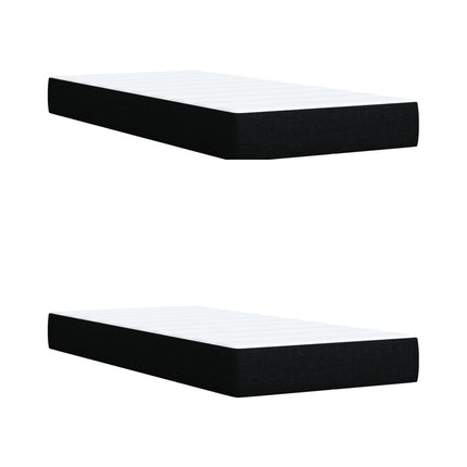 Giroletto a Molle con Materasso Nero 200x200 cm in Tessuto