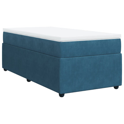 Giroletto a Molle con Materasso Blu Scuro 80x200 cm in Velluto