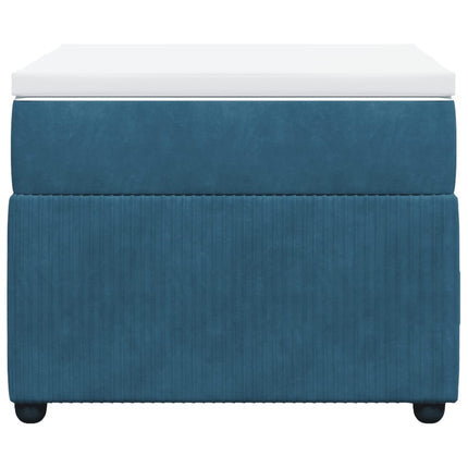 Giroletto a Molle con Materasso Blu Scuro 80x200 cm in Velluto