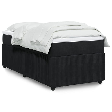 Giroletto a Molle con Materasso Nero 90x190 cm in Velluto