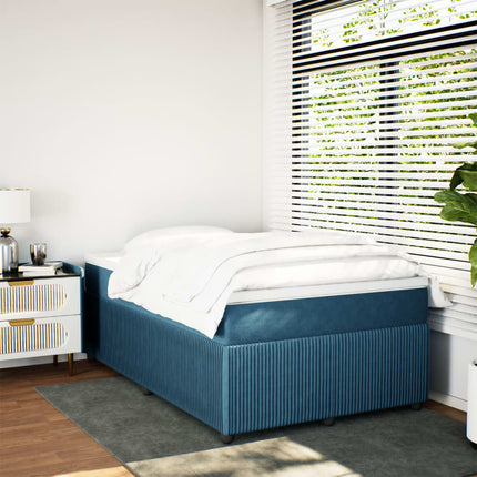 Giroletto a Molle con Materasso Blu Scuro 120x190 cm in Velluto