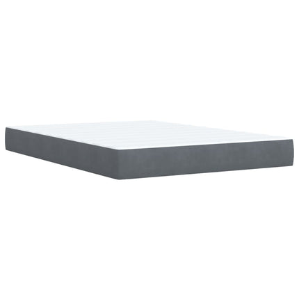 Giroletto a Molle con Materasso Grigio Scuro 140x200 cm Velluto