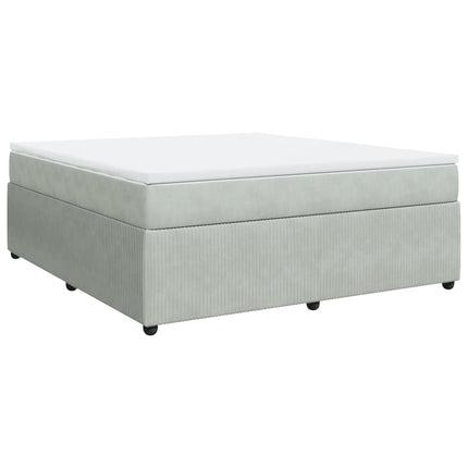 Giroletto a Molle con Materasso Grigio Chiaro 180x200cm Velluto
