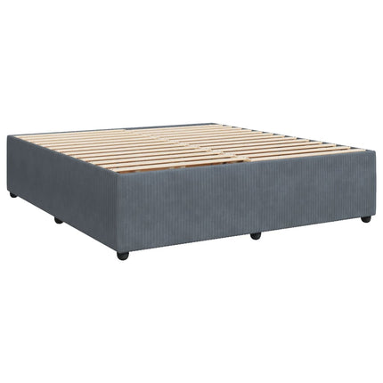 Giroletto a Molle con Materasso Grigio Scuro 180x200 cm Velluto