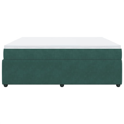 Giroletto a Molle con Materasso Verde Scuro 200x200 cm Velluto