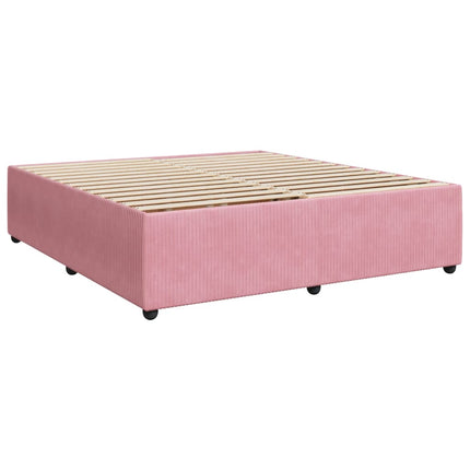 Giroletto a Molle con Materasso Rosa 200x200 cm in Velluto