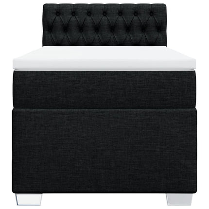Giroletto a Molle con Materasso Nero 100x200 cm in Tessuto