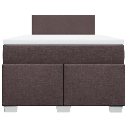 Giroletto a Molle con Materasso Marrone Scuro 120x200cm Tessuto