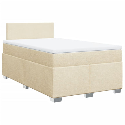 Giroletto a Molle con Materasso Crema 120x200 cm in Tessuto