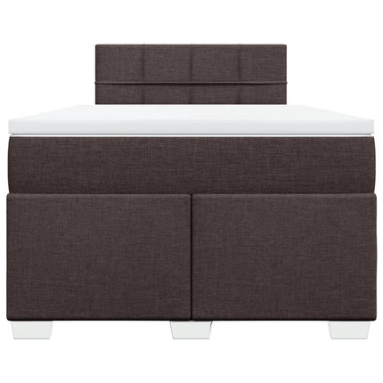 Giroletto a Molle con Materasso Marrone Scuro 120x200cm Tessuto