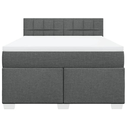 Giroletto a Molle con Materasso Grigio Scuro 140x190 cm Tessuto