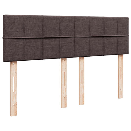 Giroletto a Molle con Materasso Marrone Scuro 140x190cm Tessuto