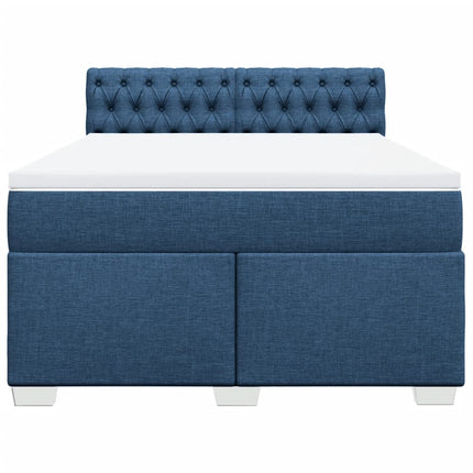 Giroletto a Molle con Materasso Blu 160x200 cm in Tessuto