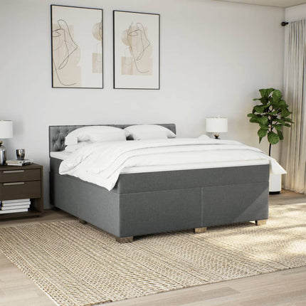 Giroletto a Molle con Materasso Grigio Scuro 180x200 cm Tessuto