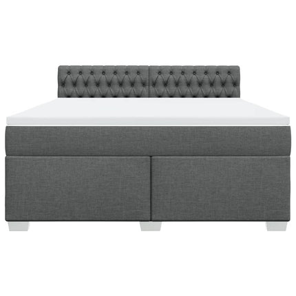 Giroletto a Molle con Materasso Grigio Scuro 180x200 cm Tessuto