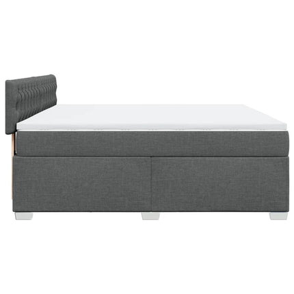 Giroletto a Molle con Materasso Grigio Scuro 180x200 cm Tessuto