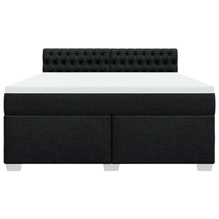 Giroletto a Molle con Materasso Nero 180x200 cm in Tessuto