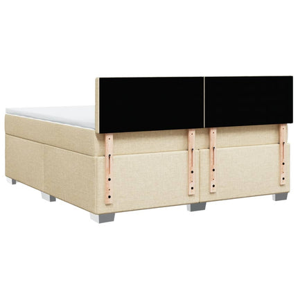 Giroletto a Molle con Materasso Crema 180x200 cm in Tessuto