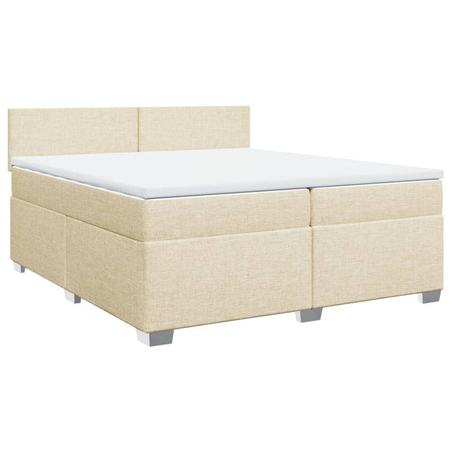 Giroletto a Molle con Materasso Crema 200x200 cm in Tessuto