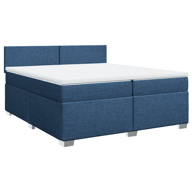 Giroletto a Molle con Materasso Blu 200x200 cm in Tessuto