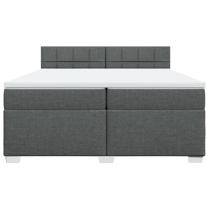 Giroletto a Molle con Materasso Grigio Scuro 200x200 cm Tessuto