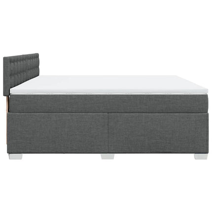 Giroletto a Molle con Materasso Grigio Scuro 200x200 cm Tessuto