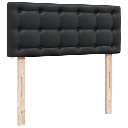 Giroletto a Molle con Materasso Nero 120x190 cm in Similpelle
