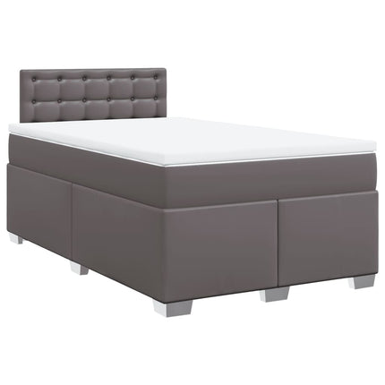 Giroletto a Molle con Materasso Grigio 120x200 cm in Similpelle
