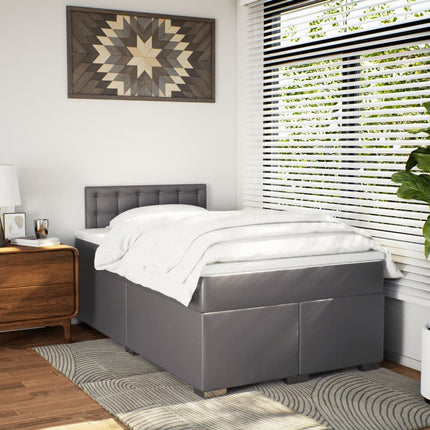 Giroletto a Molle con Materasso Grigio 120x200 cm in Similpelle