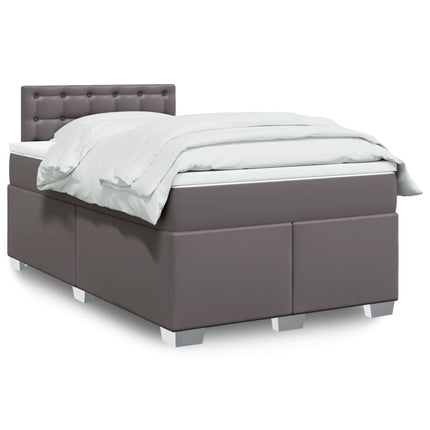 Giroletto a Molle con Materasso Grigio 120x200 cm in Similpelle