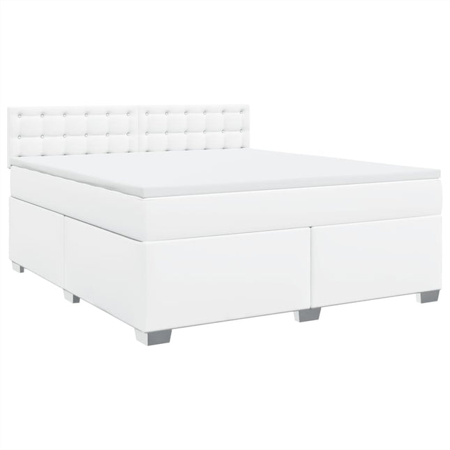 Giroletto a Molle con Materasso Bianco 180x200 cm in Similpelle