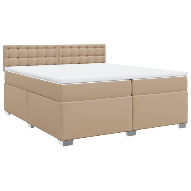 Giroletto a Molle con Materasso Cappuccino 200x200cm Similpelle