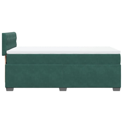 Giroletto a Molle con Materasso Verde Scuro 80x200 cm Velluto