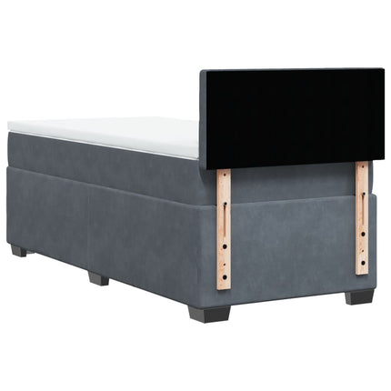 Giroletto a Molle con Materasso Grigio Scuro 80x200 cm Velluto