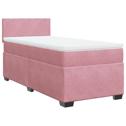 Giroletto a Molle con Materasso Rosa 90x190 cm in Velluto