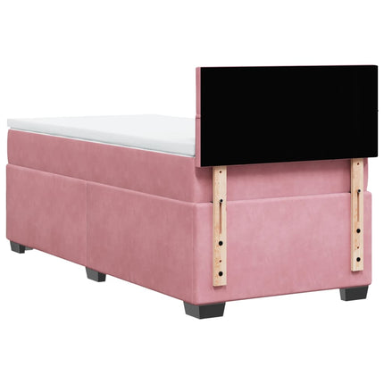 Giroletto a Molle con Materasso Rosa 90x190 cm in Velluto